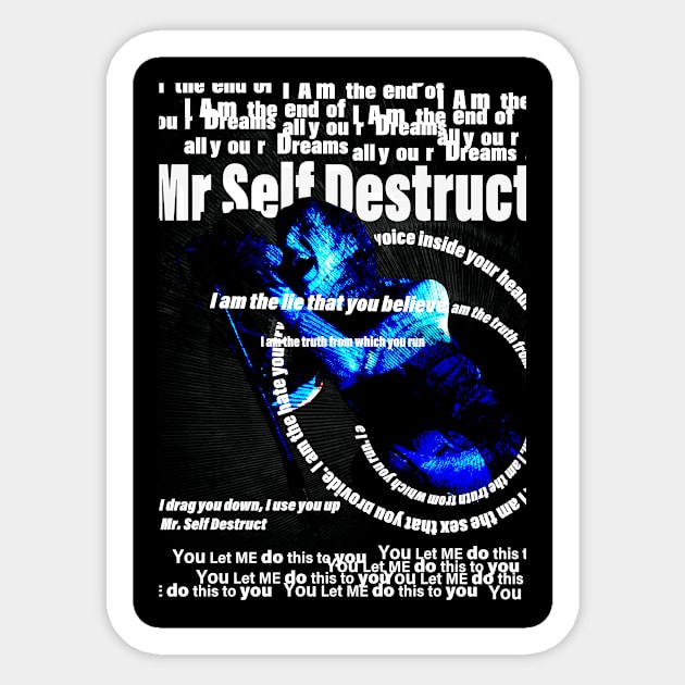 Mr Selfdestruct Sticker by Alan Frost artwork